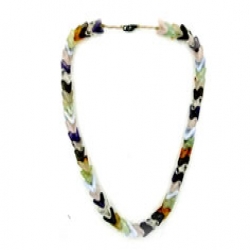 Multicoloured Pyramid Shape stone Necklace