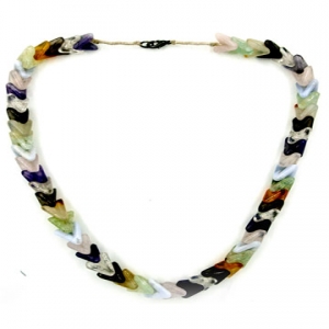 Multicoloured Pyramid Shape stone Necklace