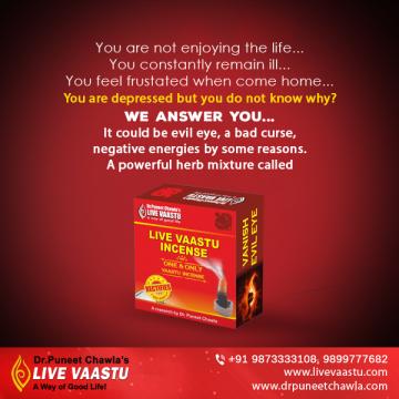 LiveVaastu Incense suggests by Dr. Chawla to remove evil eye, bad curse and negative energies to your home.